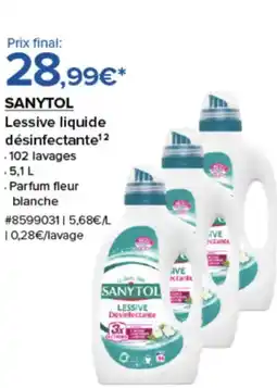 Costco SANYTOL Lessive liquide désinfectante¹2 offre