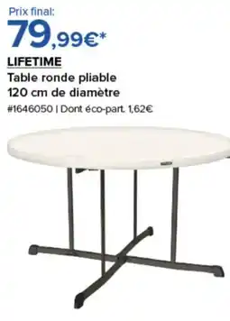 Costco LIFETIME Table ronde pliable 120 cm de diamètre offre