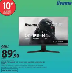 Intermarché Ecran pc gaming 24 full hd g-master g2441hsu-b1 iiyama offre