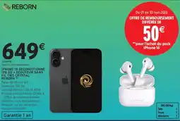 Intermarché Iphone 16 reconditionne 128 go+ ecouteur sans fil tws crystal reborn offre