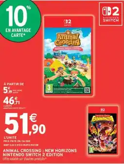 Intermarché Animal crossing new horizons nintendo switch 2 edition offre