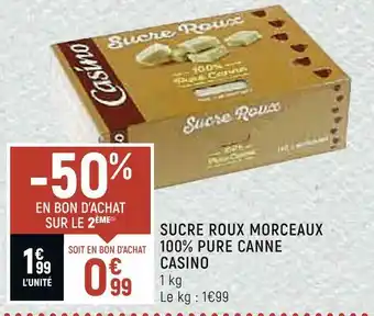 Casino sucre roux morceaux 100% pure canne