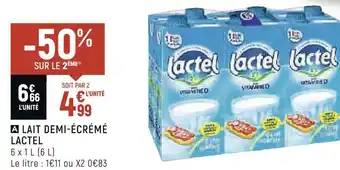 Vival Lactel lait demi-écrémé offre