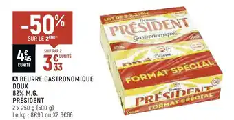 Spar Président beurre gastronomique doux 82% m.g. offre