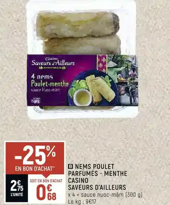 Spar Casino saveurs d’ailleurs nems poulet parfumés - menthe offre