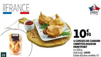 Auchan Maison montfort 4 cuisses de canard confites offre