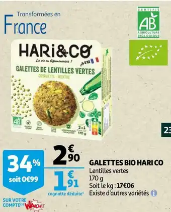 Auchan Hari co galettes bio offre