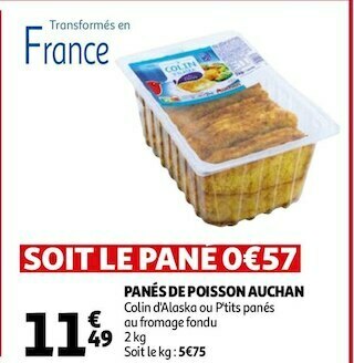 Auchan Auchan panés de poisson offre