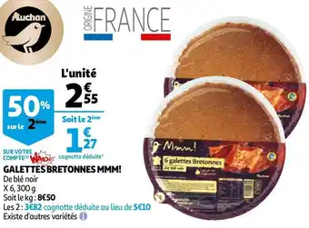 Auchan Mmm! galettes bretonnes offre
