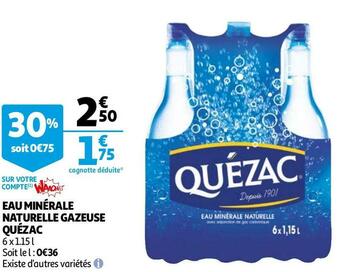 Auchan Quézac eau minérale naturelle gazeuse offre