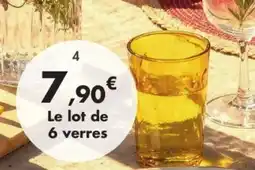 E.Leclerc Lot de 6 gobelets mistral en verre offre