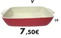 E.Leclerc Plat rectangulaire XXL rouge intérieur beige en grès céramique offre