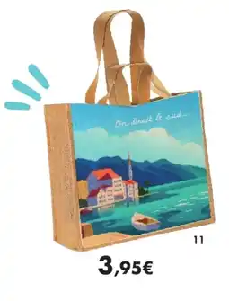 E.Leclerc Sac cabas double anses thème sud en toile de jute et coton offre