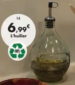 E.Leclerc Huillier avec bec verseur en verre 100% recyclé offre
