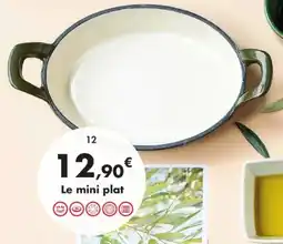 E.Leclerc Mini plat oval vert olive en fonte d'acier avec revêtement intérieur émaillé offre