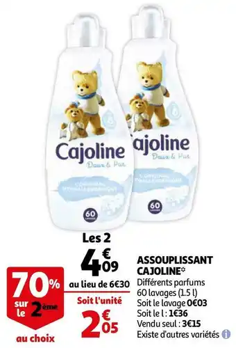 Auchan Cajoline assouplissant offre