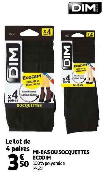 Auchan Dim mi-bas ou socquettes offre