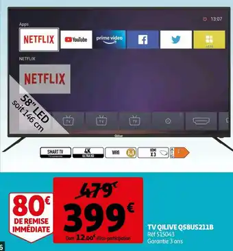 Auchan Qilive tv q58us211b offre