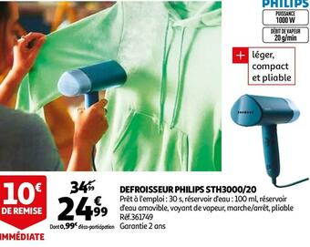 Auchan Philips defroisseur sth3000/20 offre