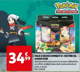 Auchan Pokémon pack 2 decks combat-v : victini vs. gardevoir offre