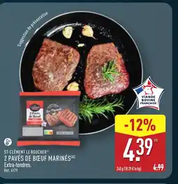 ALDI ST-CLÉMENT LE BOUCHER 2 pavés de bœuf marinés offre