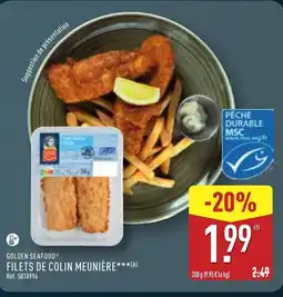 ALDI GOLDEN SEAFOOD Filets de colin meunière offre