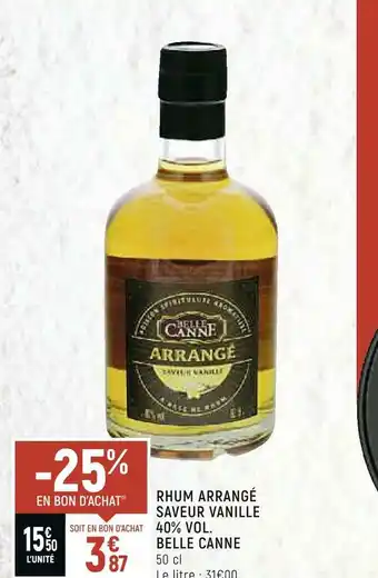 Spar Belle canne rhum arrangé saveur vanille 40% vol. offre
