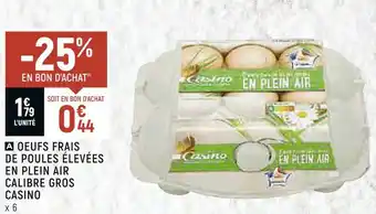 Spar Casino oeufs frais de poules élevées en plein air calibre gros offre
