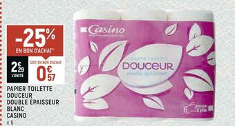Spar Casino papier toilette douceur double épaisseur blanc offre
