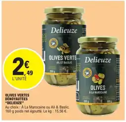 E.Leclerc DELIEUZE Olives vertes dénoyautées offre