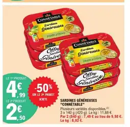 E.Leclerc CONNÉTABLE Sardines généreuses offre