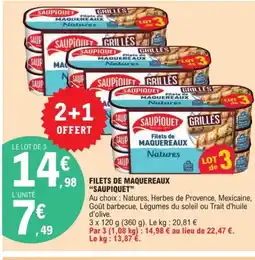 E.Leclerc SAUPIQUET Filets de maquereaux offre