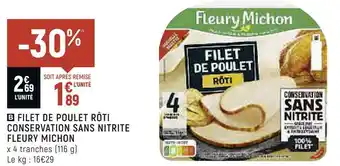 Spar Fleury michon filet de poulet rôti conservation sans nitrite offre