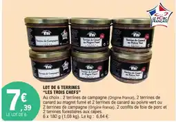 E.Leclerc LES TROIS CHEFS Lot de 6 terrines offre