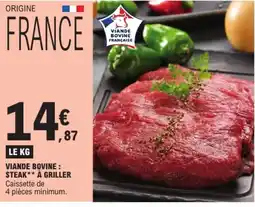 E.Leclerc Viande bovine : steak à griller offre