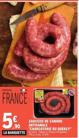 E.Leclerc CHARCUTERIE DU QUERCY Saucisse de canard artisanale offre