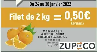 Spar Orange à jus variété salustiana catégorie 1 calibre 4/5 offre