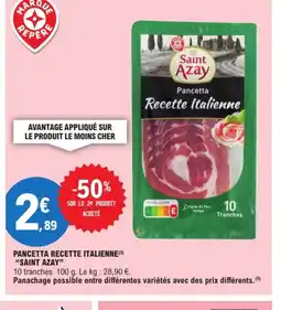 E.Leclerc SAINT AZAY Pancetta recette italienne offre
