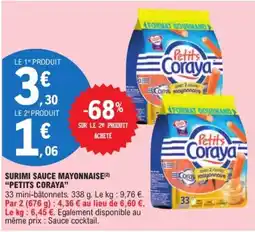 E.Leclerc PETITS CORAYA Surimi sauce mayonnaise offre