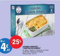 E.Leclerc COMPTOIR DES MARÉES Lasagnes surgelées offre
