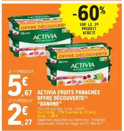 E.Leclerc DANONE Activia fruits panachés offre découverte offre