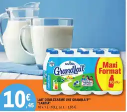 E.Leclerc CANDIA Lait demi-écrémé uht grandlait offre