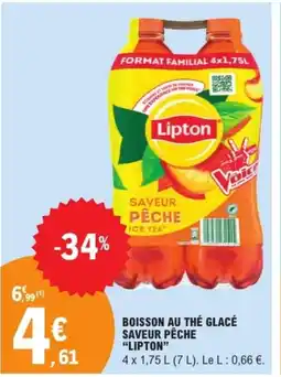 E.Leclerc LIPTON Boisson au thé glacé saveur pêche offre