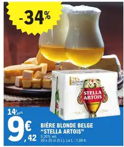 E.Leclerc STELLA ARTOIS Bière blonde belge offre