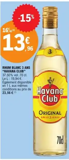 E.Leclerc HAVANA CLUB Rhum blanc 3 ans offre