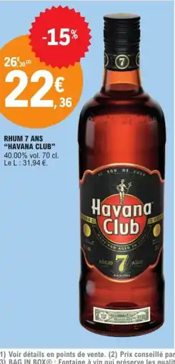 E.Leclerc HAVANA CLUB Rhum 7 ans offre