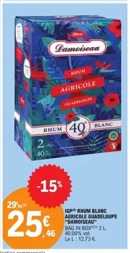 E.Leclerc DAMOISEAU Igp rhum blanc agricole guadeloupe offre