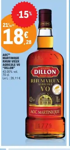 E.Leclerc DILLON Aoc martinique rhum vieux agricole vo offre