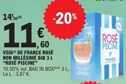 E.Leclerc ROSÉ PISCINE Vsig de france rosé non millésimé bib offre