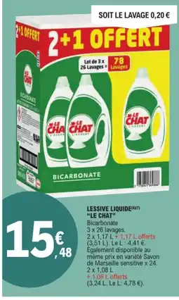 E.Leclerc LE CHAT Lessive liquide offre